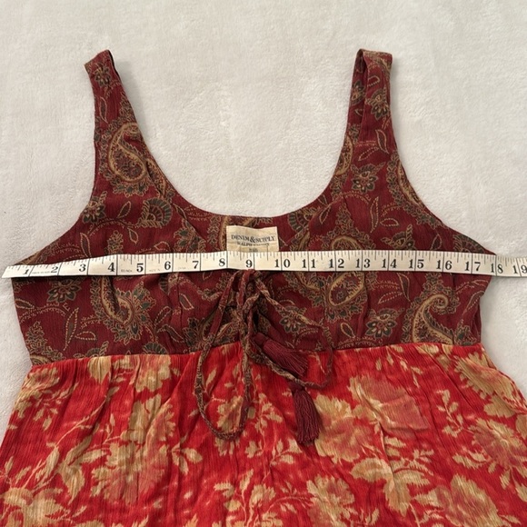 Denim & Supply Ralph Lauren Red Boho Tiered Maxi Dress Small - Picture 13 of 14